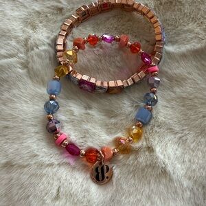 Bomb Party Colorful Beaded Stretchy Bracelet Set - Excellent Condition! NWOT